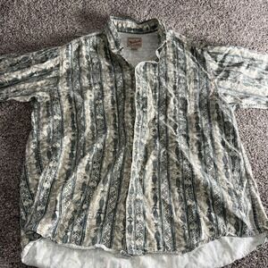 Woolrich Men's Flannel Geometric Shirt Button-Down Long Sleeve Size XL